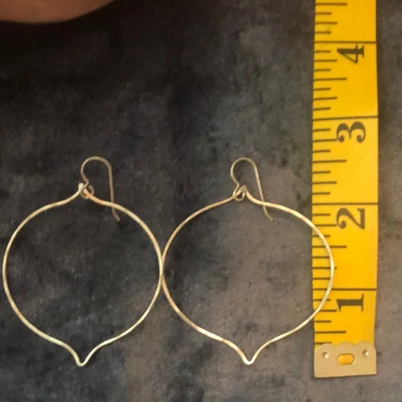 Sterling silver dangle hoop earrings - Picture 7 of 7